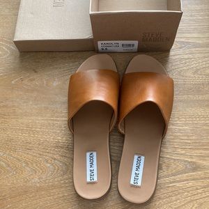 NWT IN BOX Steve Madden Cognac Brown Karolyn Slide